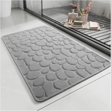 Hafızalı Köpük Banyo Paspası 60×40 cm – Kaydırmaz Tabanlı, Hızlı Kuruyan Mikrofiber, Taş Dokulu Gri Banyo Matı