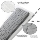 Hafızalı Köpük Banyo Paspası 60×40 cm – Kaydırmaz Tabanlı, Hızlı Kuruyan Mikrofiber, Taş Dokulu Gri Banyo Matı