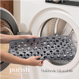Purish | Kaymaz Banyo Paspası | Antrasit Gri | 54x54cm – Dikdörtgen Duş Matı, Küvet Paspası | Güçlü Vantuzlu, Su Tahliyeli, Yumuşak | Makinede Yıkanabilir | Kaydırmaz Zemin Matı