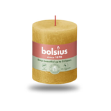 Bolsius Rustik Blok Sütun Mum - Silindir Şeklinde - Bal Peteği Sarı Renkli - 35 Saat Uzun Yanma Süresi - Ev Dekorasyonu - Kokusuz - Doğal Vegan Özler - 6,6 cm - 8 cm