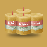 Bolsius Rustik Blok Sütun Mum - Silindir Şeklinde - Bal Peteği Sarı Renkli - 35 Saat Uzun Yanma Süresi - Ev Dekorasyonu - Kokusuz - Doğal Vegan Özler - 6,6 cm - 8 cm