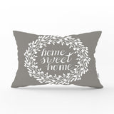 Home Sweet Home Dijital Baskılı Dekoratif Dikdörtgen Yastık Kırlent Kılıfı