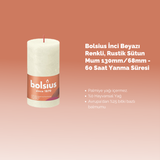 Rustik Blok Mum - Fildişi - 130mm/68mm - 60 Saat Yanma Süresi