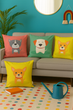 Sevimli Köpekcikler 4’Lü Kırlent Kılıf Seti