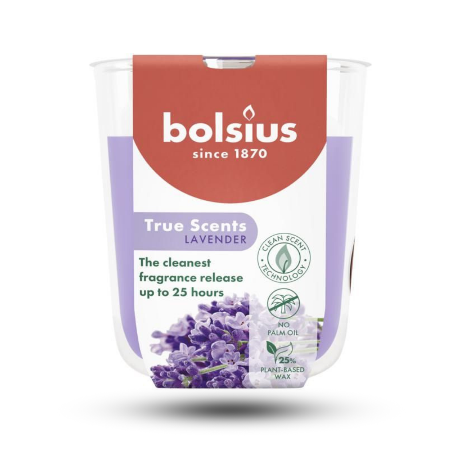 Bolsius Lavanta Kokulu Bardakta Mum – 80/73 mm, 25 Saat Yanma Süresi - Herseyben.de