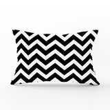 Modern Zigzag Desenli Dijital Baskılı Dekoratif Dikdörtgen Yastık Kırlent Kılıfı