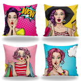 Pop Art Serisi 4’lü Dekoratif Kırlent Kılıfı Seti
