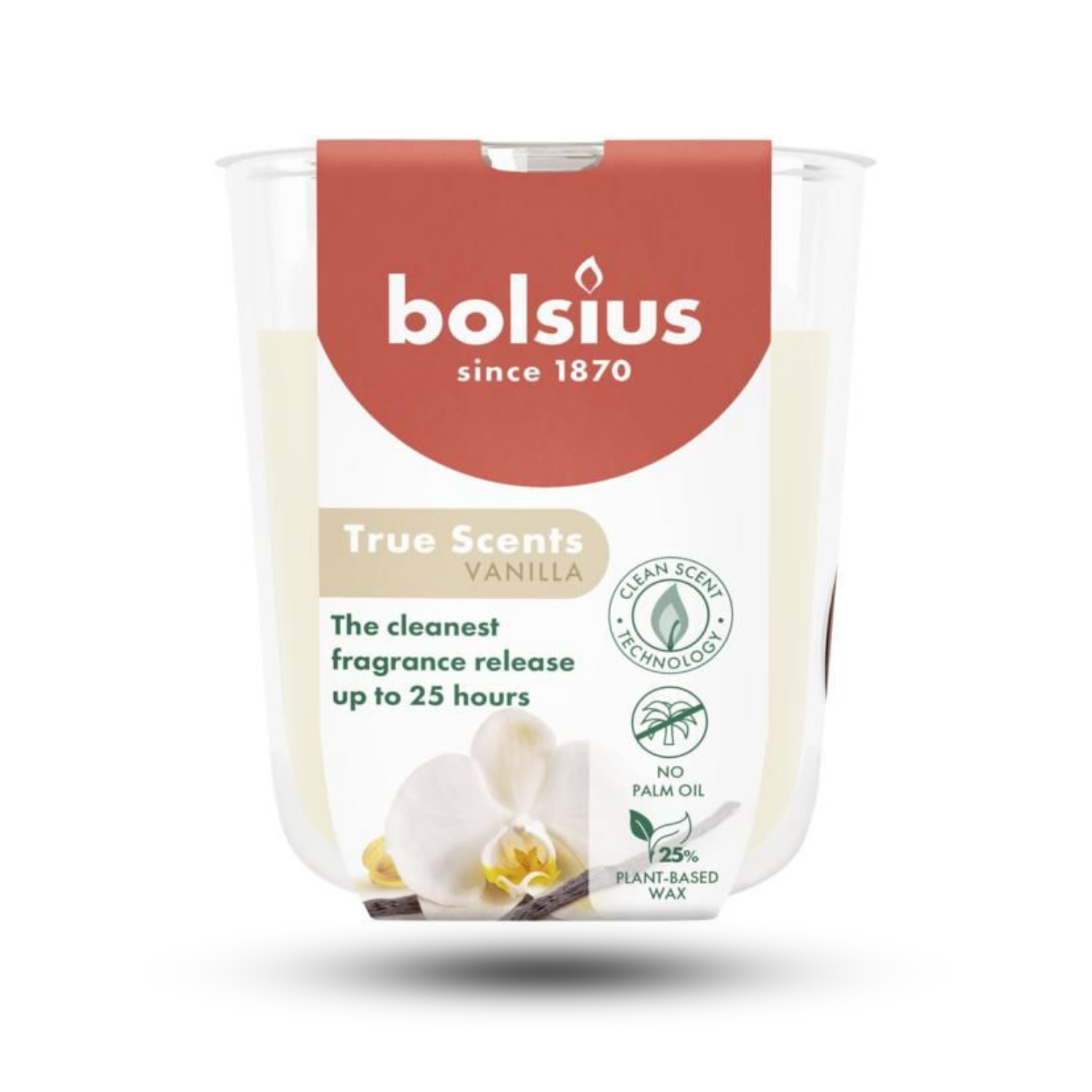 Bolsius Vanilya Kokulu Bardakta Mum – 80/73 mm, 25 Saat Yanma Süresi - Herseyben.de