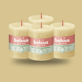 Bolsius Rustik Blok Sütun Mum - Silindir Şeklinde - Yulaf Beji Renkli - 35 Saat Uzun Yanma Süresi - Ev Dekorasyonu - Kokusuz - Doğal Vegan Özler - 6,6 cm - 8 cm