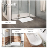 Banyo Paspası, Duş ve Banyo İçin Paspas, Vantuzlu Kaydırmaz, Su Drenajlı, Masaj Noktalı Beyaz Paspas 79x39 cm