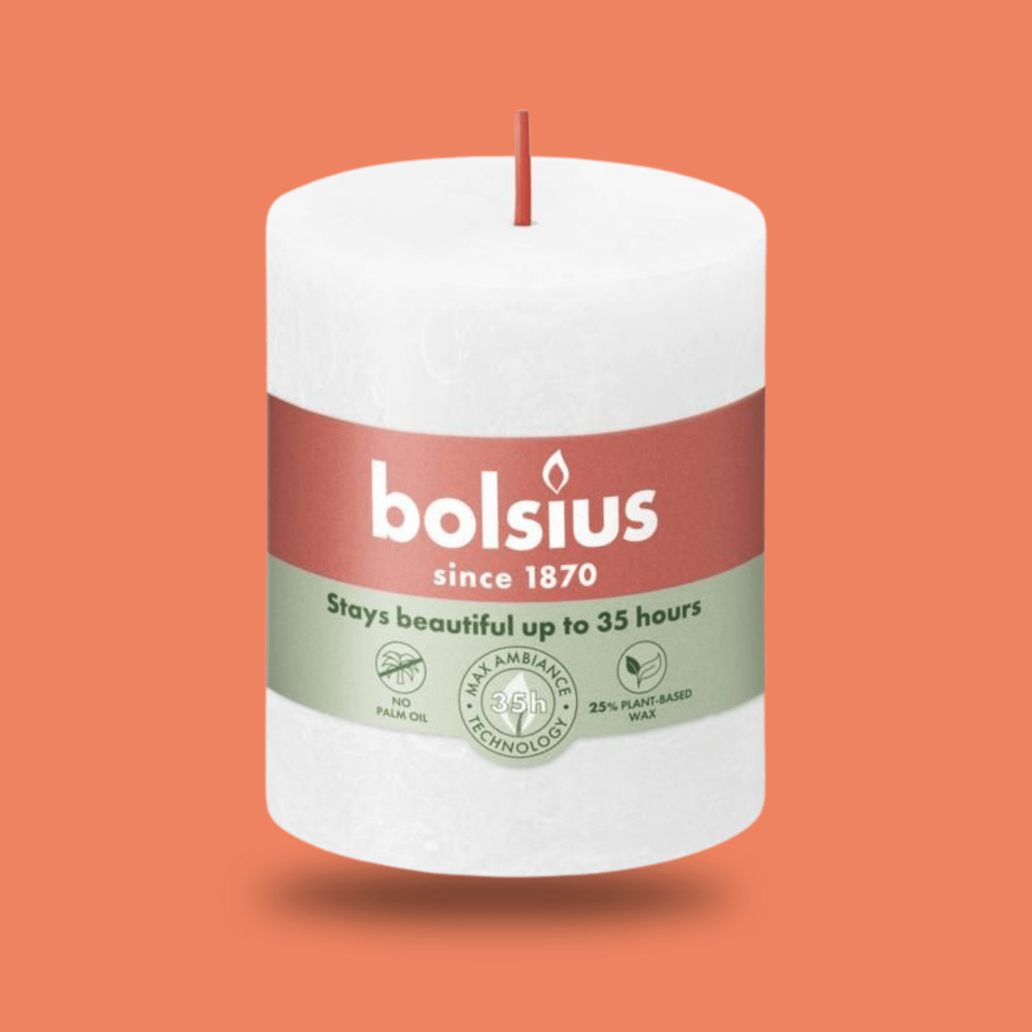 Rustik Blok Mum - Bulut Beyazı - 80mm/66mm - 35 Saat Yanma Süresi - Herseyben.deAmbiansBlok Mumlar