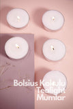 Lavanta Kokulu Tealight Mum, Kırmızı Renkli, 6'lı Paket, 4 Saatlik Yanma Süresi - Ev Mumu - İç Dekorasyon