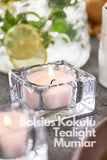 Lavanta Kokulu Tealight Mum, Kırmızı Renkli, 6'lı Paket, 4 Saatlik Yanma Süresi - Ev Mumu - İç Dekorasyon