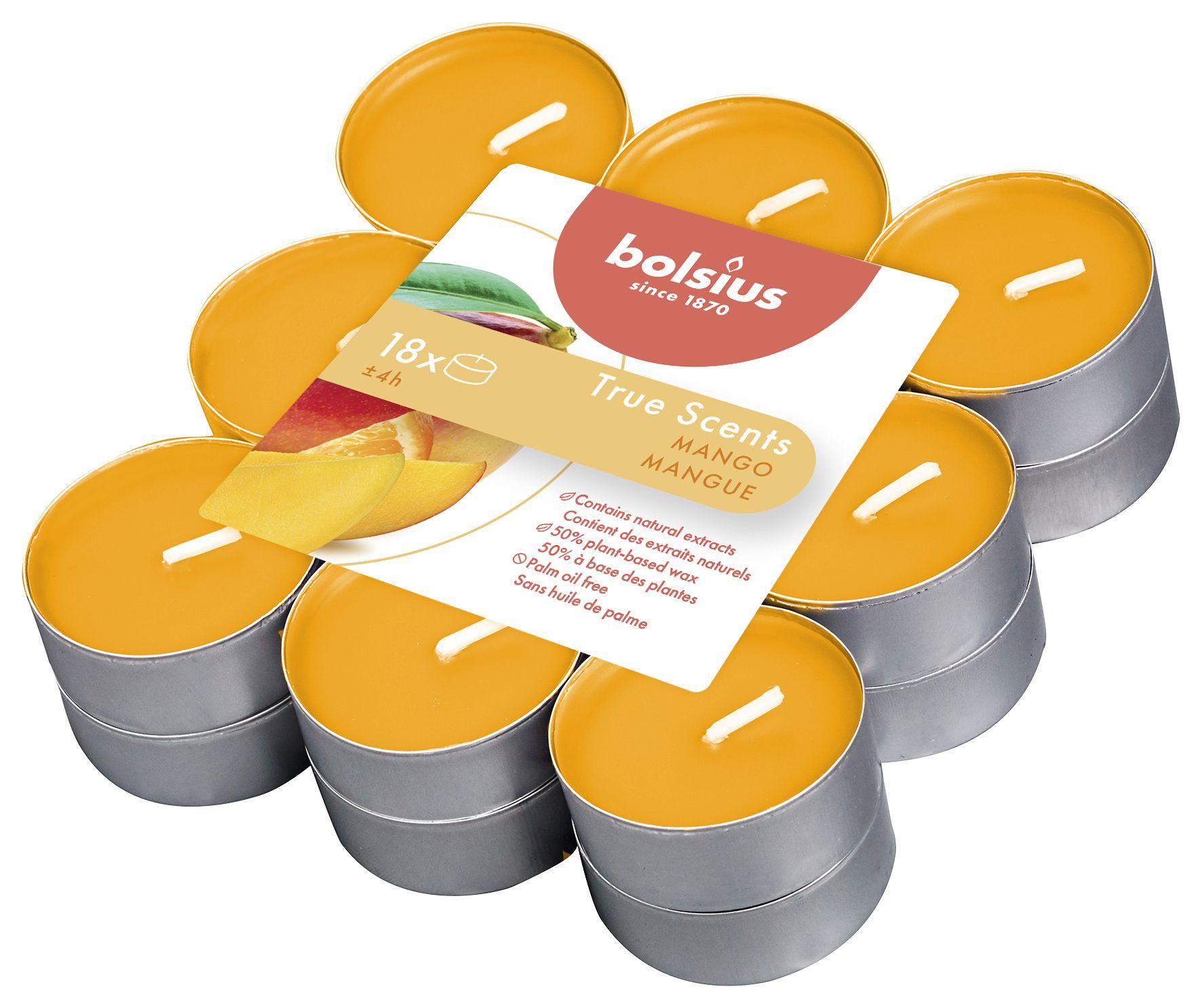 Mango Kokulu, Sarı Renkli 4 Saat Yanma Süreli Tealight Mum (18'li Paket) - Herseyben.de