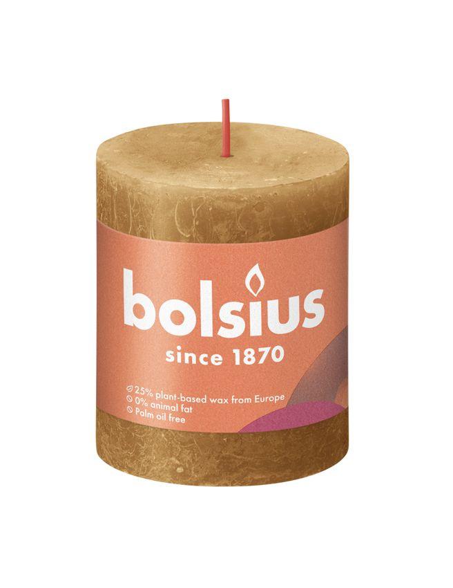 Rustik Blok Mum - Baharatlı Kahverengi - 80mm/66mm - 35 Saat Yanma Süresi (4'lü Paket ) - Herseyben.deAmbiansBlok Mumlar