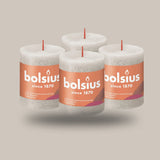 Rustik Blok Mum - Kumlu Gri - 80mm/66mm - 35 Saat Yanma Süresi (4'lü Paket ) - Herseyben.deAmbiansBlok Mumlar