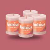 Rustik Blok Mum - Mistik Pembe - 80mm/66mm - 35 Saat Yanma Süresi (4'lü Paket ) - Herseyben.deAmbiansBlok Mumlar