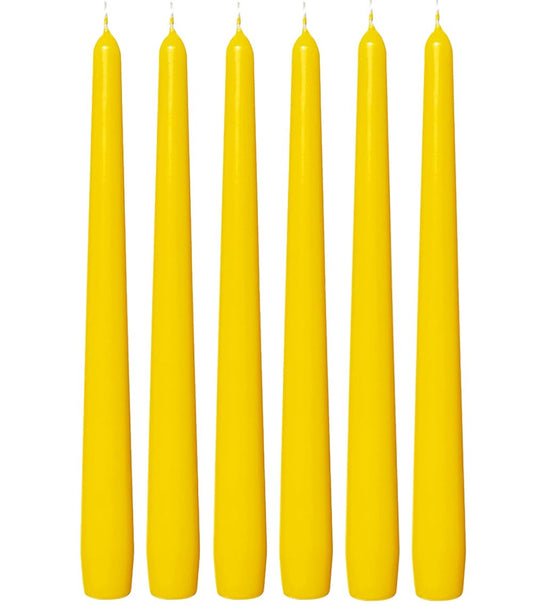 Sarı Renkli Konik Şamdan Yemek Mumu, 7,5 Saat Yanma Süreli, 24,5 cm Uzun Mum (6'li Paket) - Herseyben.deAmbiansbolsius