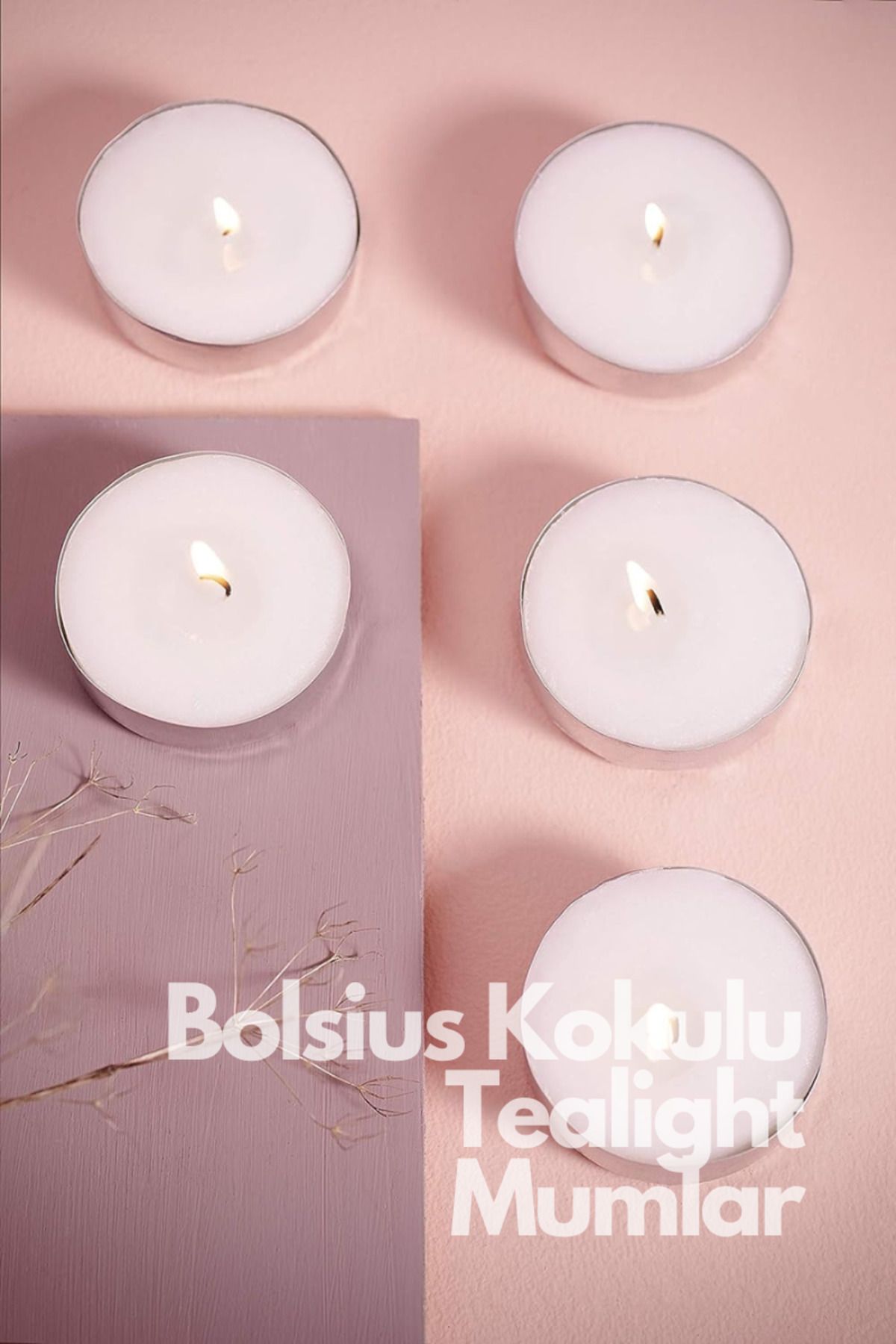 Vanilya Kokulu Tealight Mum, Kırmızı Renkli, 6'lı Paket, 4 Saatlik Yanma Süresi - Ev Mumu - İç Dekorasyon - Doğal Özler - Doğal Vegan Balmumu İçerir - Palmiye Yağı İçermez - Herseyben.de