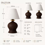 Luxury Tasarımlı Abajur – Yatak Odası Ve Çocuk Odası İçin Dekoratif Aydınlatma 31x45 Cm Alt Kahverengi