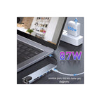 MacBook ve Laptop Uyumlu Çok Fonksiyonlu USB-C Dönüştürücü - Alüminyum Gövdeli Hub