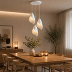 Yaprak Şekilli Beton Dokulu Salon / Oturma Odası Üçlü Sarkıt Avize
