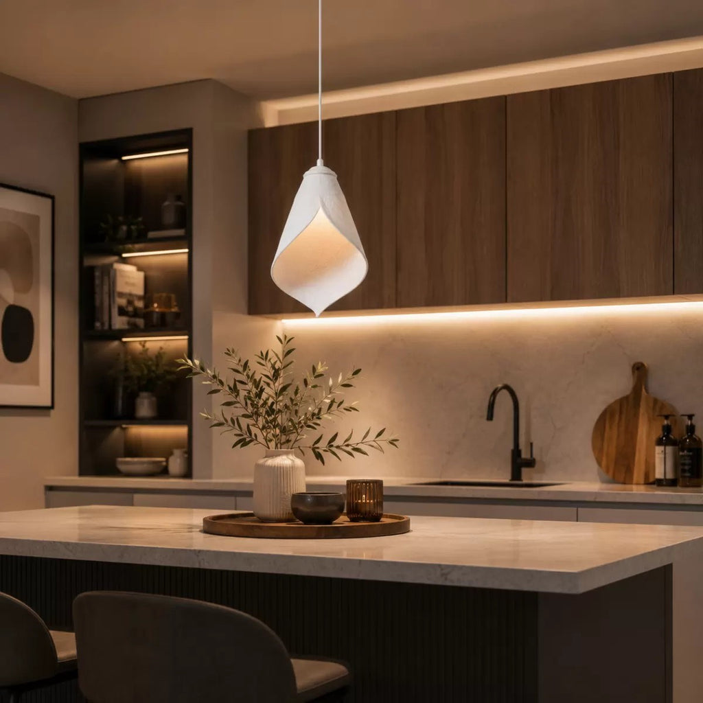 Yaprak Şekilli Beton Dokulu Salon / Oturma Odası Sarkıt Avize
