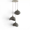 Beton Görünümlü İskandinav Tarzı Salon Oturma Odası 3'lü Avize 32 X 70 Cm Gri