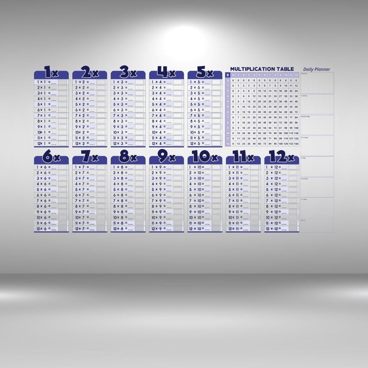 BUFFER Statik Akıllı Kağıt Ingilizce Çarpım Tablosu 100x56 Cm