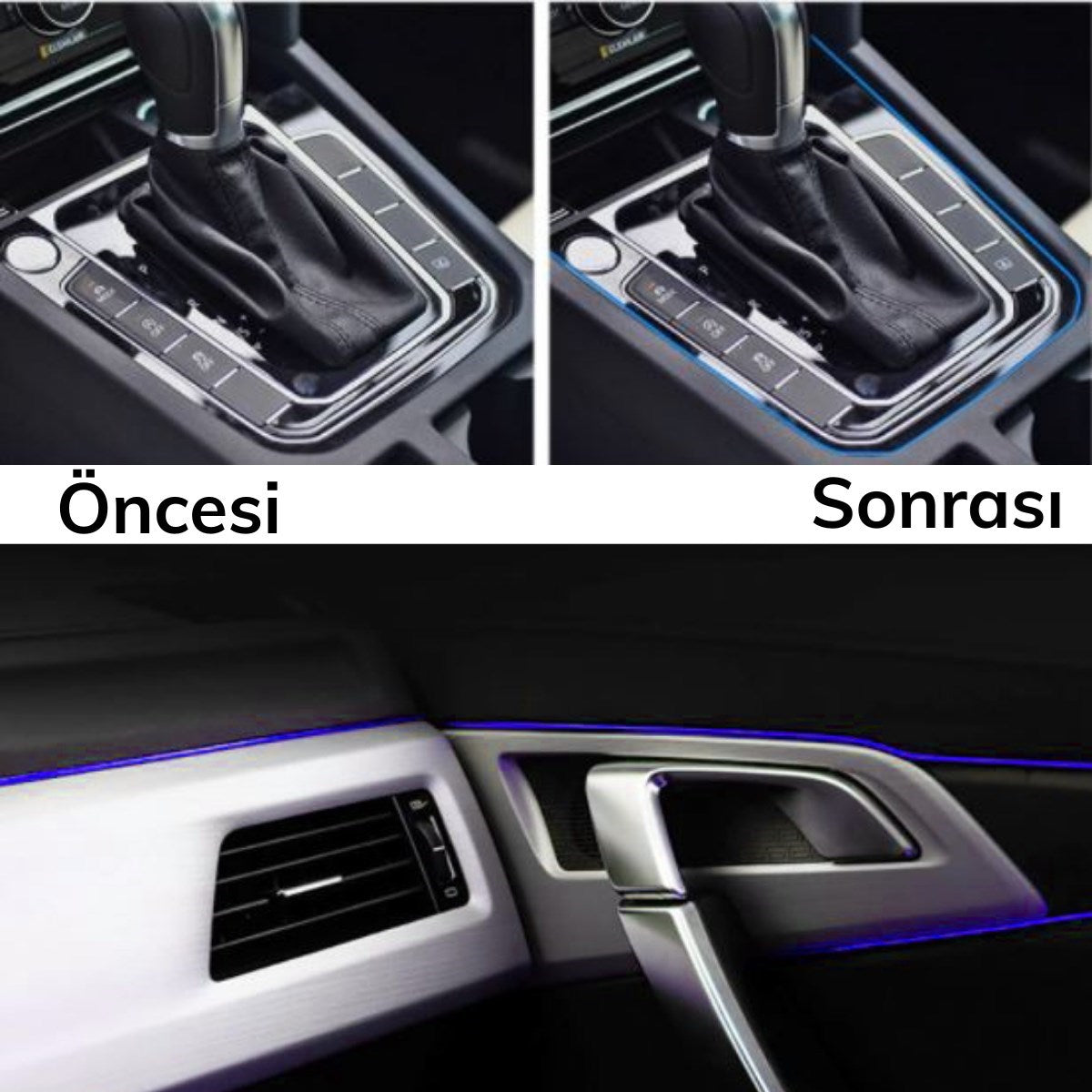 Mavi Araba OtoTrim Dekorasyon Şeridi Kauçuk Elastik Kolay Kurulum 5 metre Şerit Bant
