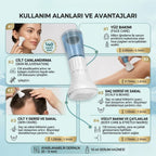 BUFFER 140 İğneli Serum Hazneli Dermaroller – 0-3 mm Ayarlı Dermaroller Mikro İğneli Saç, Cilt ve Vücut Bakım Aparatı