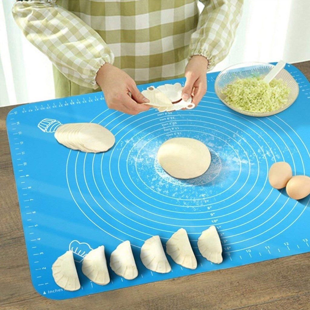 BUFFER 40*50 cm Silikon Ölçekli Kullanımı Kolay Hamur Açma Matı Ekmek Mantı Makarna Hamuru Yoğurma
