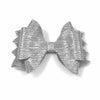 Glitter Detaylı Fiyonk Saç Tokası 9x7 Cm Gümüş Gri