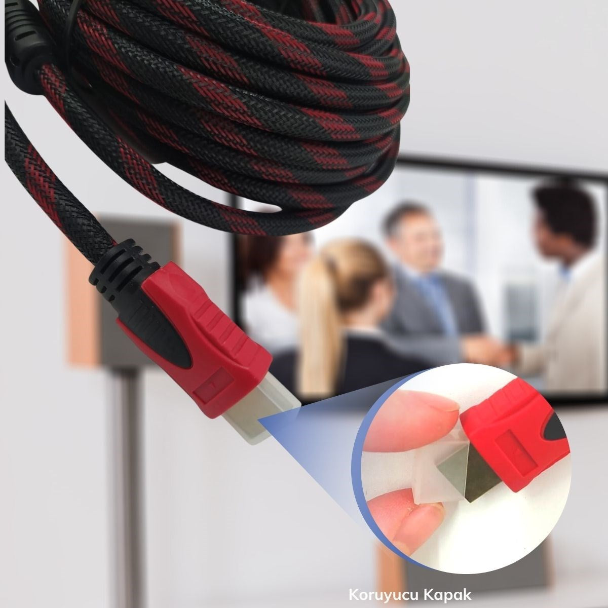 HDMI Kablosu 5 Metre HDTV Bilgisayar Uydu Görüntü Ses Full HD Sargılı Görüntü Aktarma Kablosu