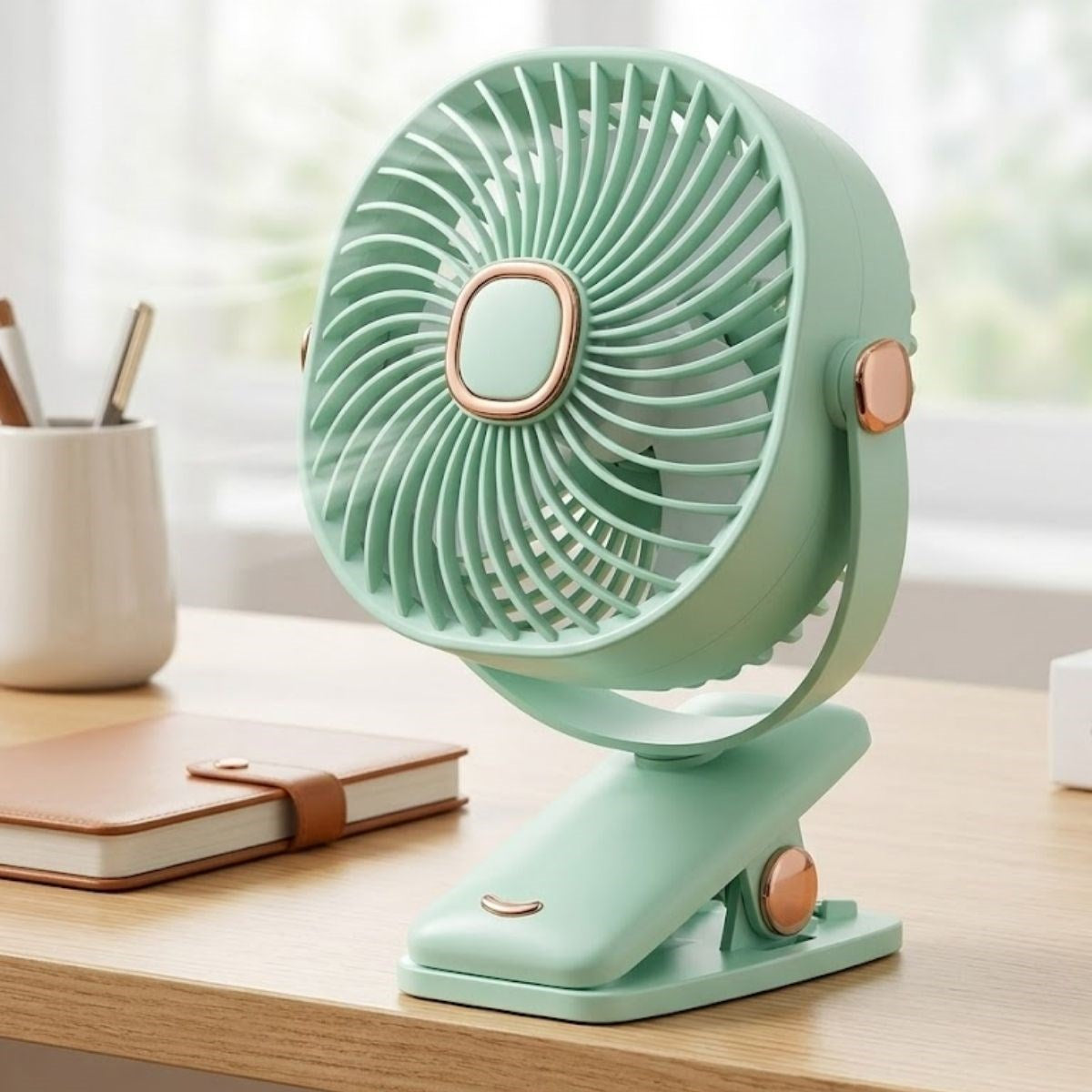 BUFFER 3 Kademeli Mandallı Masaüstü Fan – 360° Tam Tur Dönebilen Oynar Başlıklı Duvara Monte Edilebilen Mini Fan ZB113