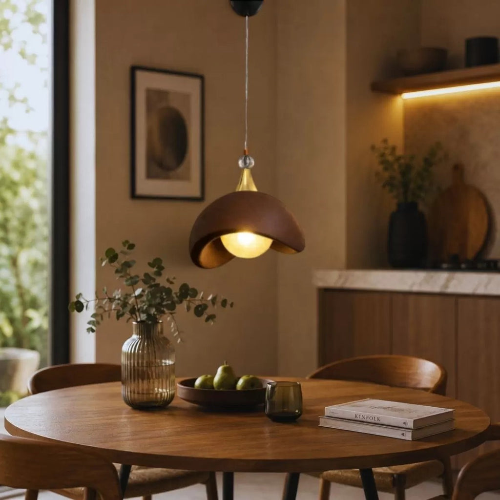 Beton Görünümlü İskandi̇nav Tarzı Led Toplu Avize 3 Renk Yanabilen Aydınlatma 32 X 70 Cm Kahverengi