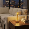 Silindirik Kristal Altın Toz Model LED Masa Lambası – Gold Tabanlı, Dokunmatik, 3 Renk Işık Modlu, Şarjlı Modern Dekoratif Gece Lambası
