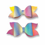 Glitter Detaylı Fiyonk Saç Tokası 2'li Set 6x3 Cm Renkli Simli