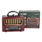 Orta Boy Retro Ahşap Tasarım Bluetooth Hoparlörlü Radyo – FM/AM Destekli, Şarjlı ve Taşınabiliri Radyo NS-6636