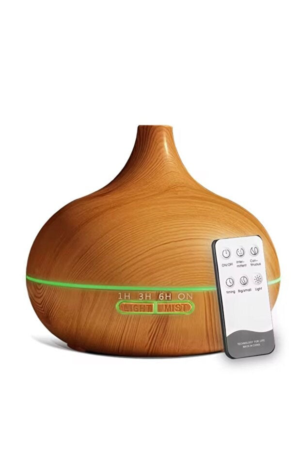 Aroma Difüzör Gece Işığı 7 Led Nemlendirici Kumandalı 550 ml Buhar Makinesi