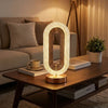 Oval Şeklinde Kristal LED Masa Lambası – Dokunmatik, 3 Renk Işık Modlu, Şarjlı Dekoratif Gece Lambası