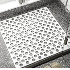 Purish | Kaymaz Banyo Paspası | Beyaz| 54x54cm – Kare Duş Matı, Küvet Paspası | Güçlü Vantuzlu, Su Tahliyeli, Yumuşak