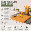 Premium Bambu Kesme Tahtası – Tezgah Üstü Büyük Boy Doğal Kesim Tahtası – Kaymaz ve Kalın Tasarım