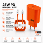 25W PD Hızlı Şarj Adaptörü + 1M USB-C Kablo | Type-C Duvar Şarj Aleti | iOS & Android Uyumlu