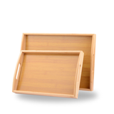 Bambu Servis Tepsi Seti 2’li – Doğal Ahşap, Küçük 33x22 cm & Büyük 40x28 cm, Kahvaltı ve Sunum için