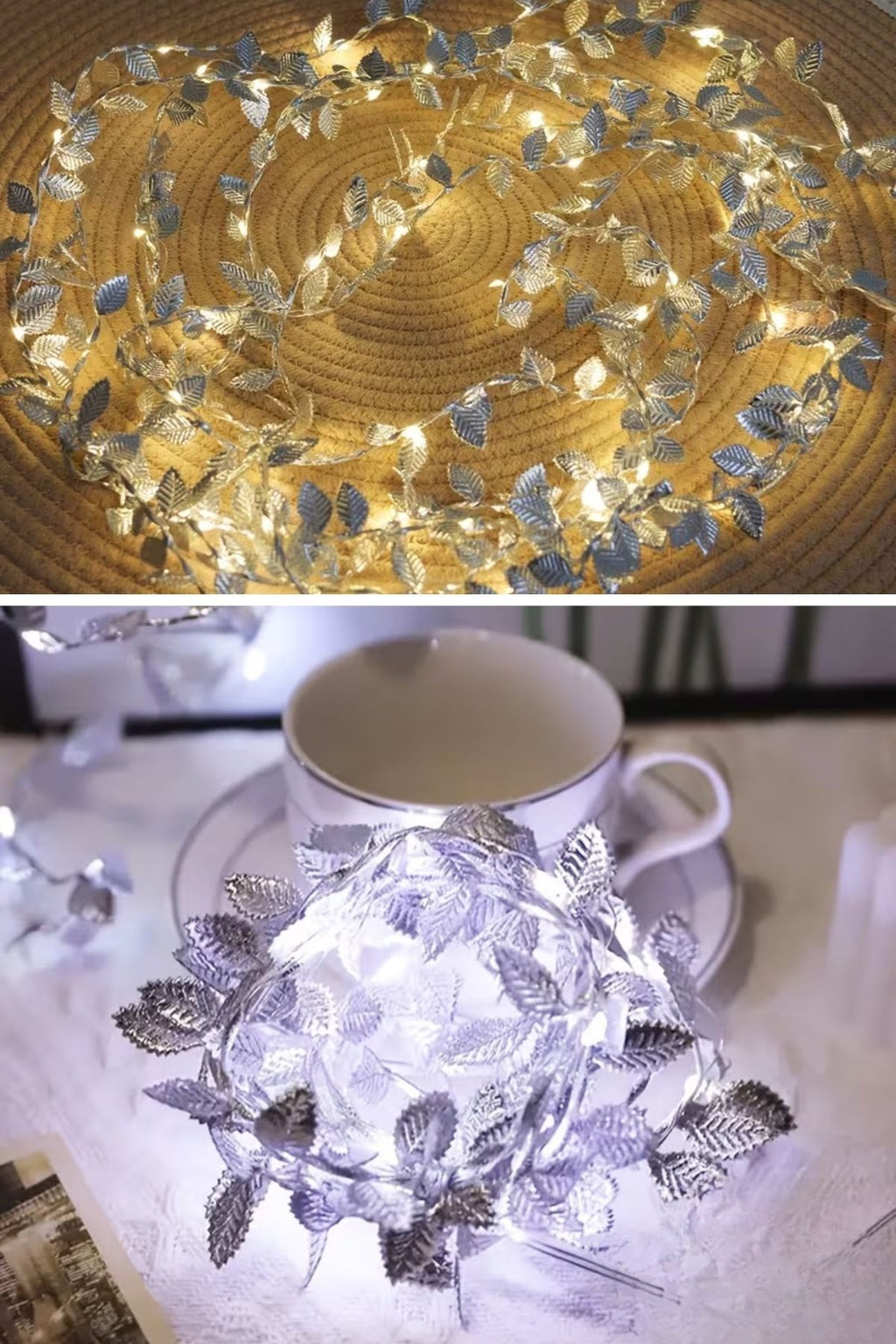 3 Metre Yaldızlı Gümüş LED Işık – Dekoratif Ortam ve Yılbaşı Aydınlatması
