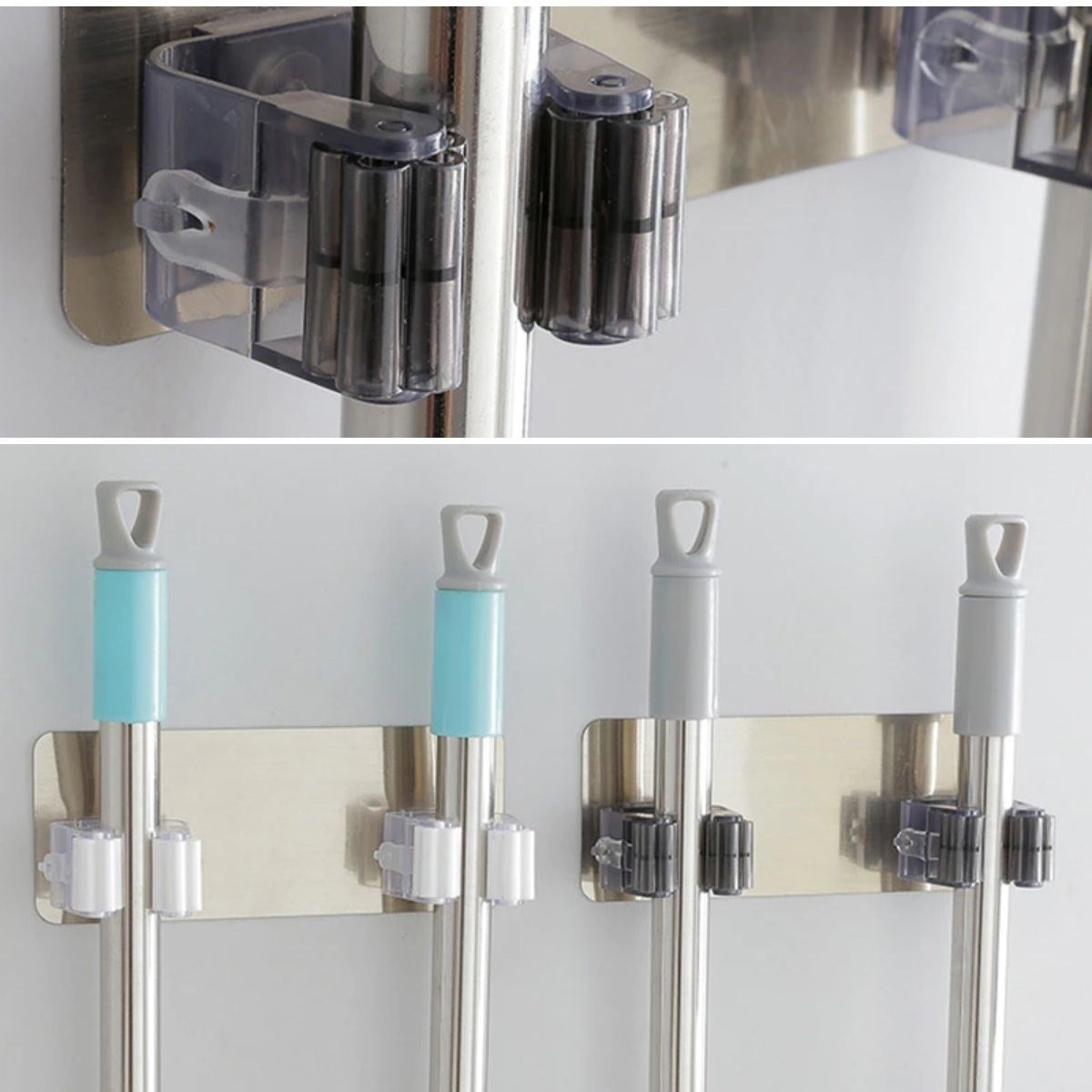 BUFFER Pratik Organizer 4lü Yapışkanlı Fırça Paspas Mop Fırça Sabitleyici Ergonomik Alet Aparatı