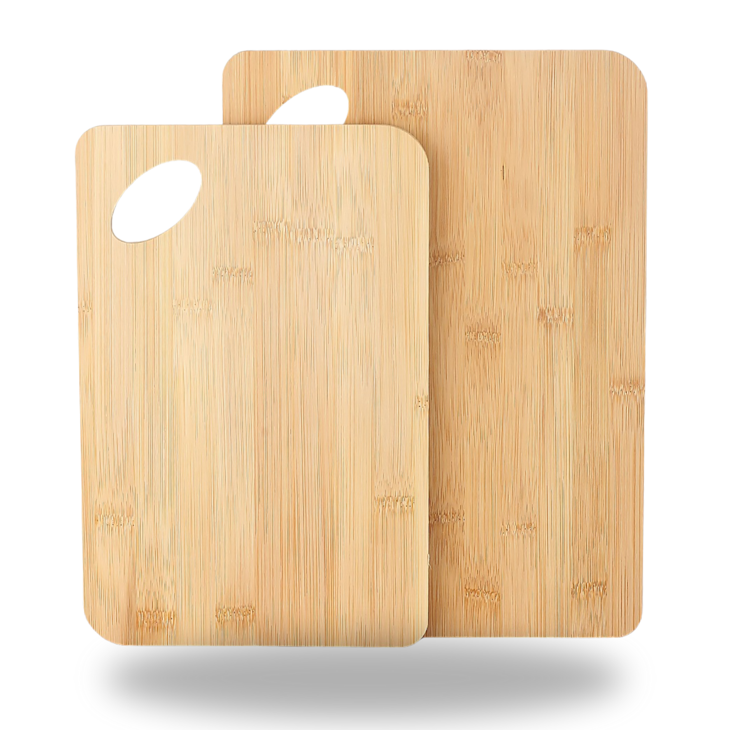 Bambu Kesme Tahtası Seti 2’li – 20x30 cm & 24x34 cm, 1 cm Kalınlık, 