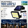 160 LED Solar Bahçe Aydınlatması, 6'lı Güneş Panelli LED Lamba, 5 Metre Kablolu ve Kumandalı
