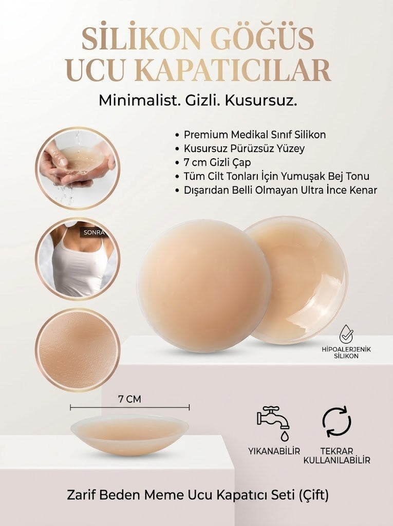 Silikon Göğüs Ucu Kapatıcı Gizleyici Bant Aparat Nipple Pad